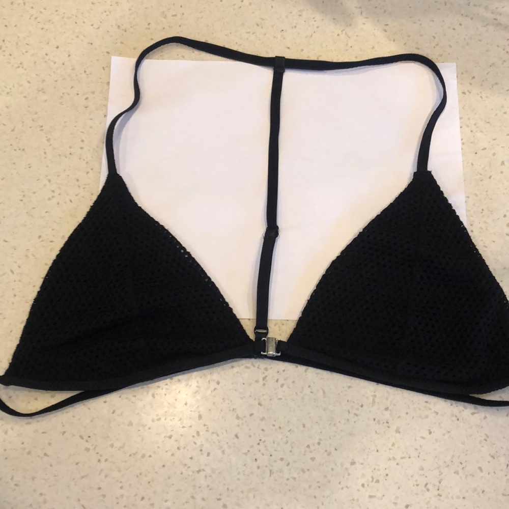 Black racer back bra/ front closure L